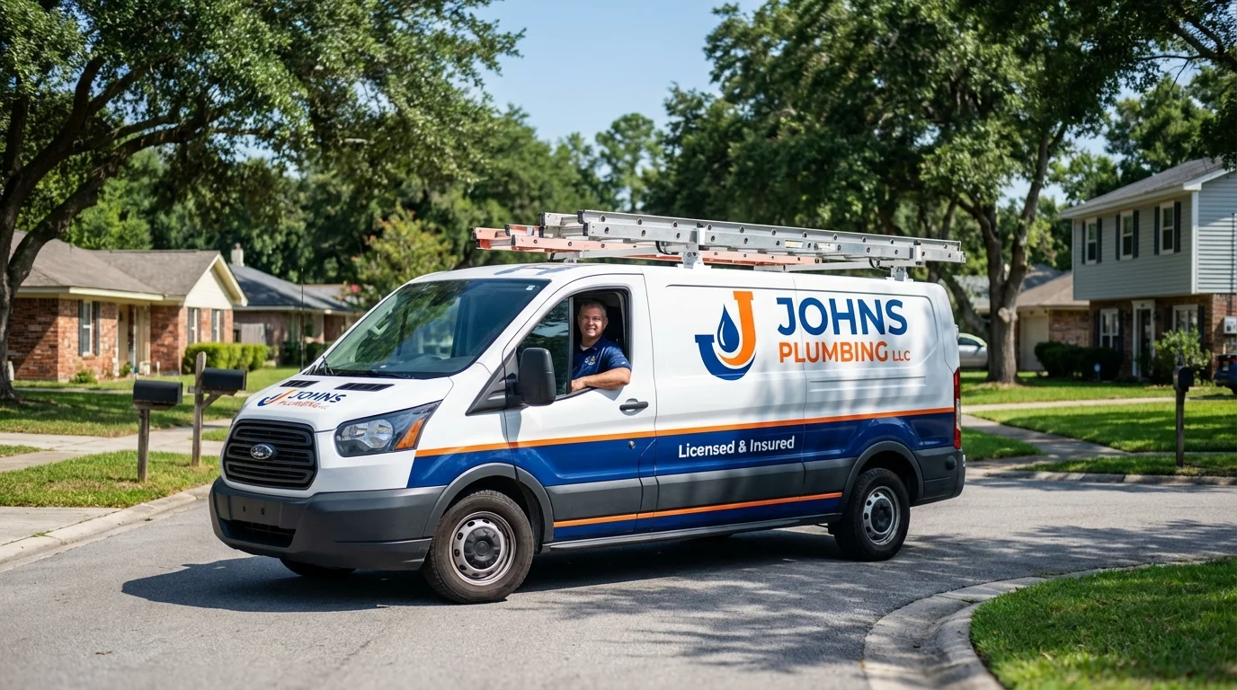 Johns Plumbing LLC service van in Rio Vista, CA