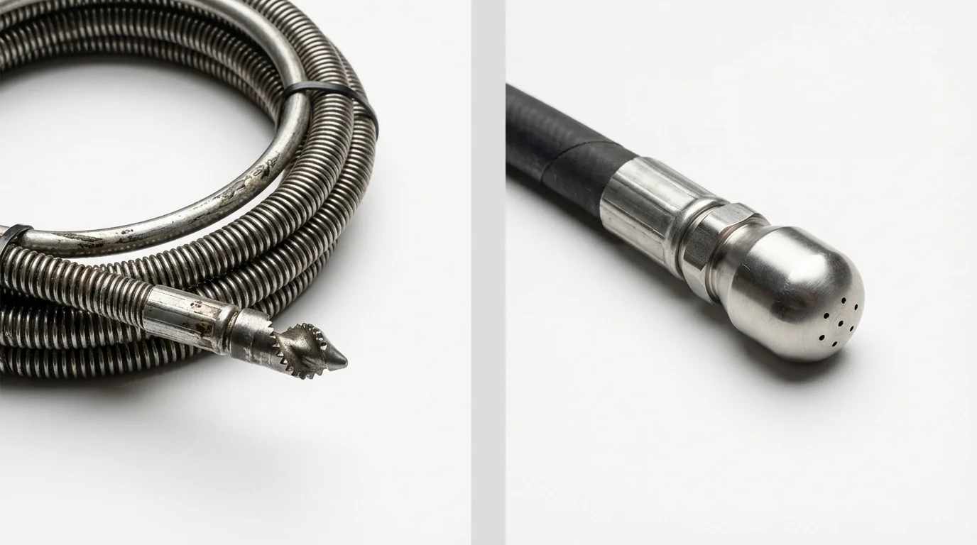 Drain snake cable and hydro jetting nozzle used for drain cleaning in Rio Vista, CA