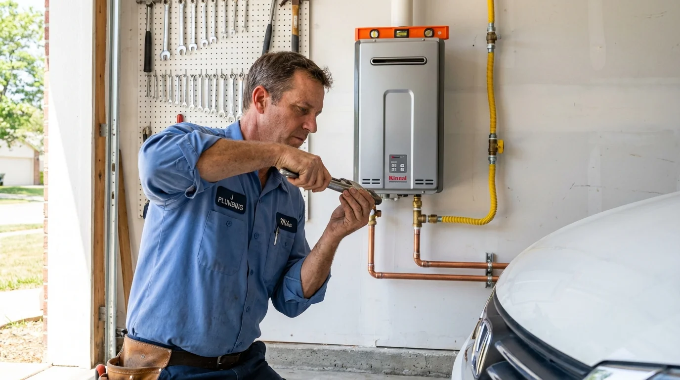 Tankless water heater installation by a Johns Plumbing LLC plumber in Rio Vista